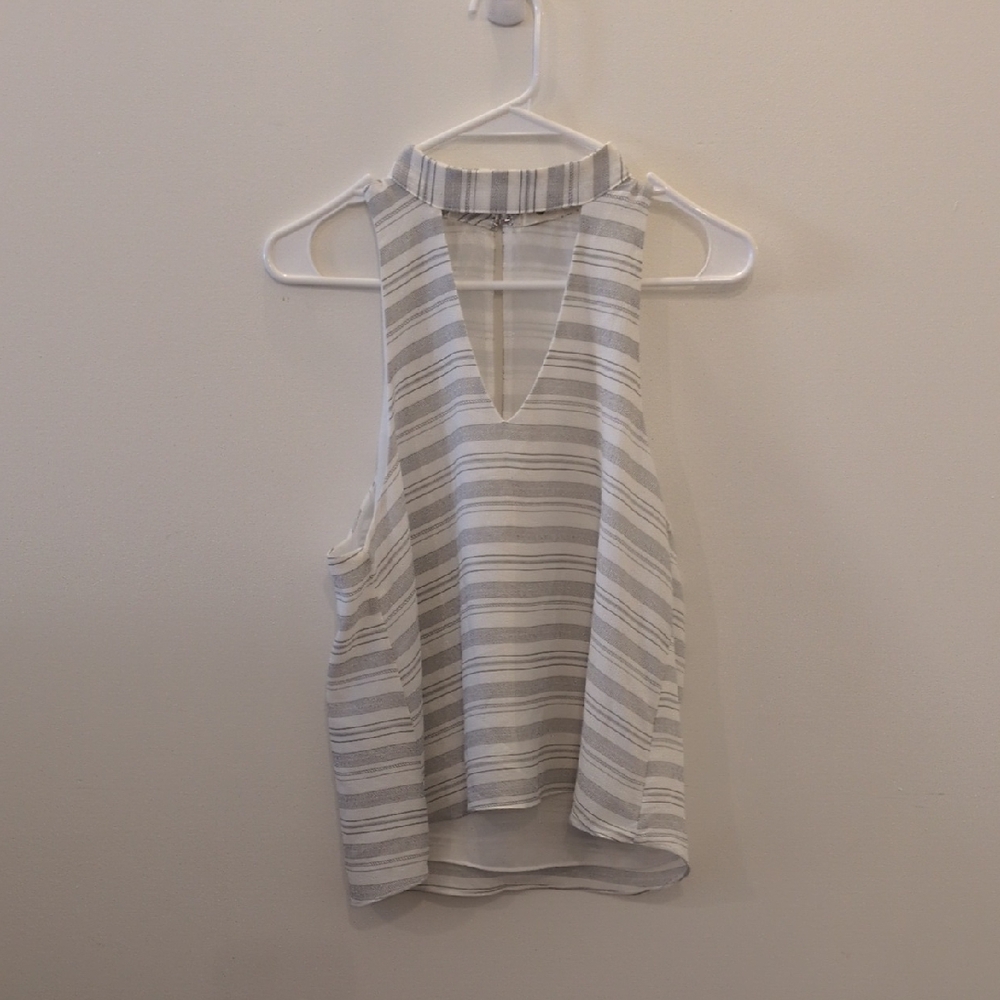 The Impeccable Pig Gray Striped Tank Top